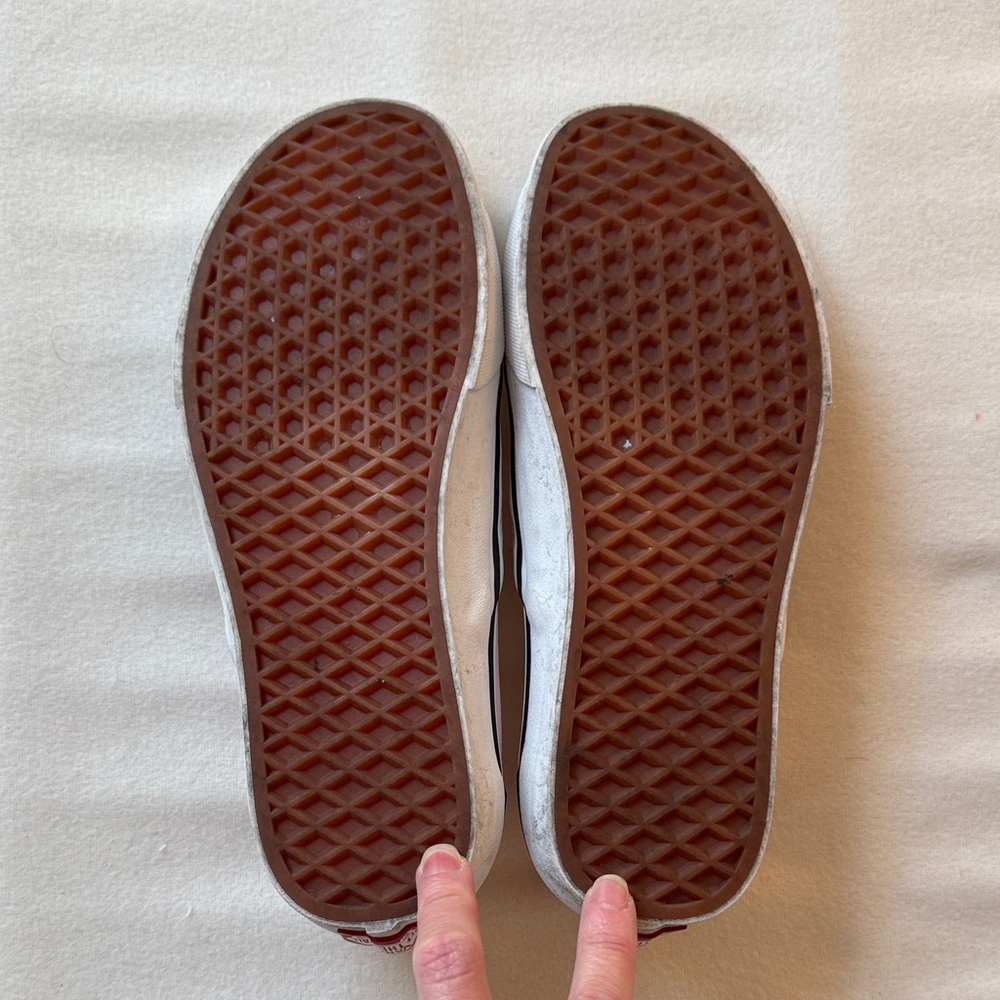 Vans Women’s Pink and White Checkered Slip-On Sneakers - Picture 7 of 8